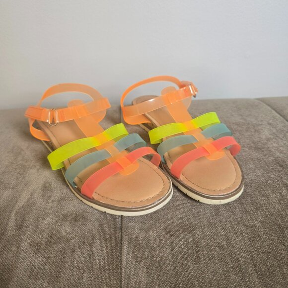 DV Dolce Vita Dula Jelly Fisherman Sandals Size 1 Colorful Adjustable Straps - Picture 1 of 5